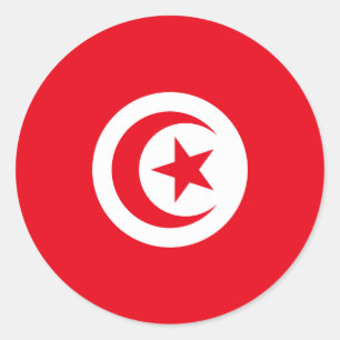 Tunesien-Flagge Nationaler Stolz Design Runder Aufkleber