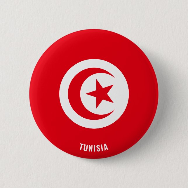 Tunesien Flagge Niedlich Patriotisch Button (Vorderseite)