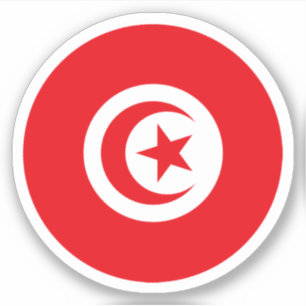 Tunesien-Flagge-Rund-Aufkleber Aufkleber