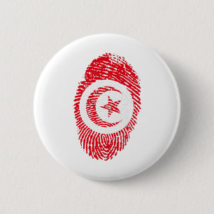 Tunesien Flaggen Fingerprint Land Prix Button