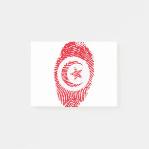 Tunesien Flaggen Fingerprint Land Prix Post-it Klebezettel