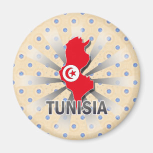 Tunesien-Flaggen-Karte 2,0 Magnet