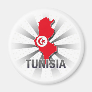 Tunesien-Flaggen-Karte 2,0 Magnet