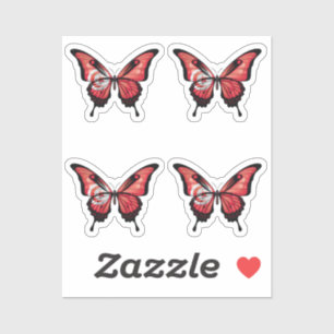Tunesien Frack Butterfly Flag Aufkleber