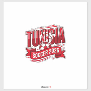 Tunesien Fußball 2026 Fußball Fett Land Typografie Aufkleber
