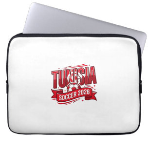 Tunesien Fußball 2026 Fußball Fett Land Typografie Laptopschutzhülle