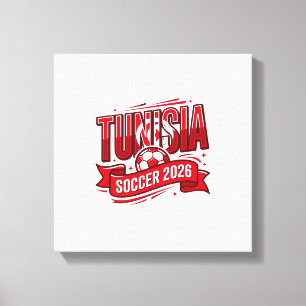 Tunesien Fußball 2026 Fußball Fett Land Typografie Leinwanddruck