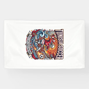 Tunesien Fußball Skelett Stürmer Nationen Premium  Banner