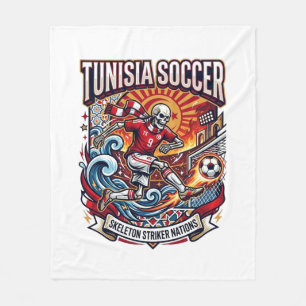 Tunesien Fußball Skelett Stürmer Nationen Premium  Fleecedecke