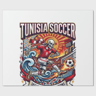 Tunesien Fußball Skelett Stürmer Nationen Premium Geschenkpapier