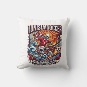 Tunesien Fußball Skelett Stürmer Nationen Premium  Kissen