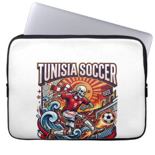 Tunesien Fußball Skelett Stürmer Nationen Premium Laptopschutzhülle