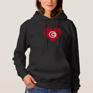 Tunesien Herz tunesischer Flagge tunesischer Stolz Hoodie