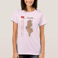 Tunesien Karte + Flagge + T - Shirt