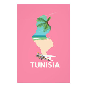Tunesien-Karte Reiseplakat Fotodruck