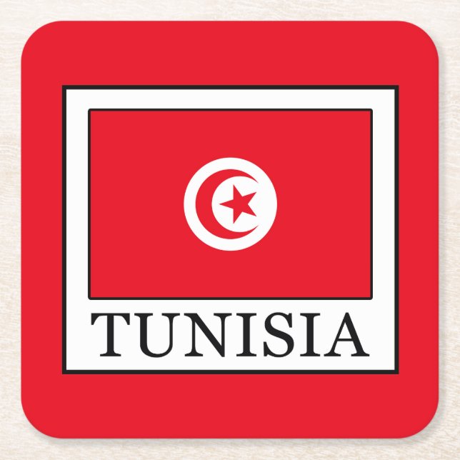 Tunesien Rechteckiger Pappuntersetzer (Vorderseite)
