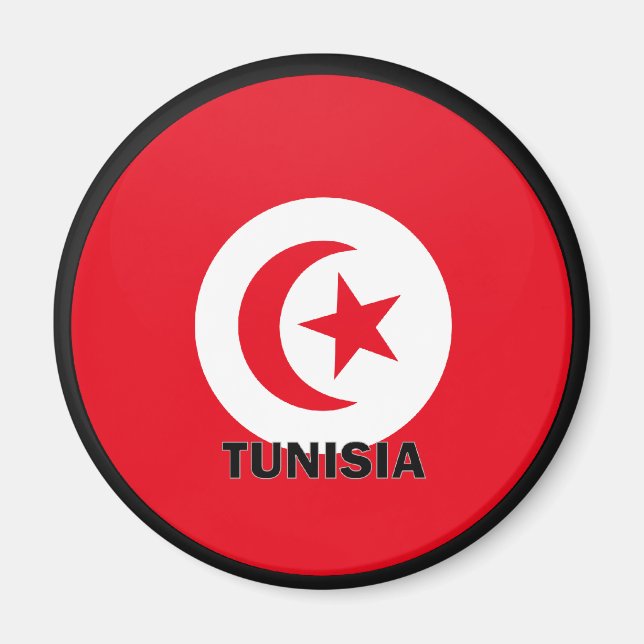 Tunesien Roundel-Qualitätsflagge Magnet (Vorne)