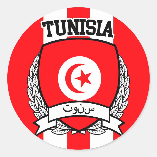 Tunesien Runder Aufkleber (Vorderseite)