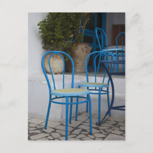 Tunesien, Sidi Bou Said, Caféstühle Postkarte