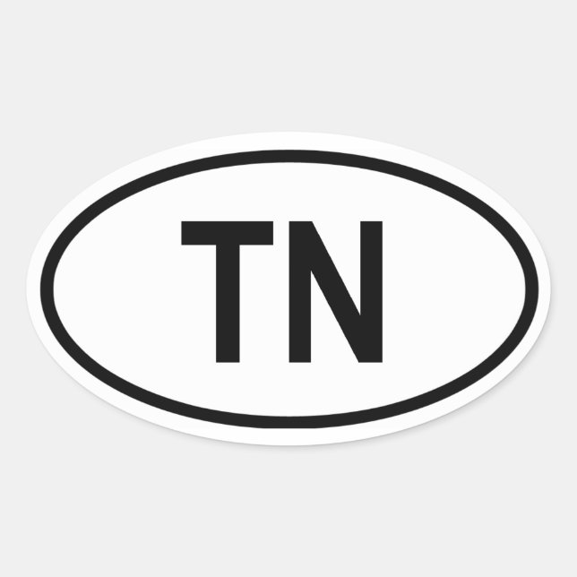 Tunesien "TN" Ovaler Aufkleber (Vorderseite)