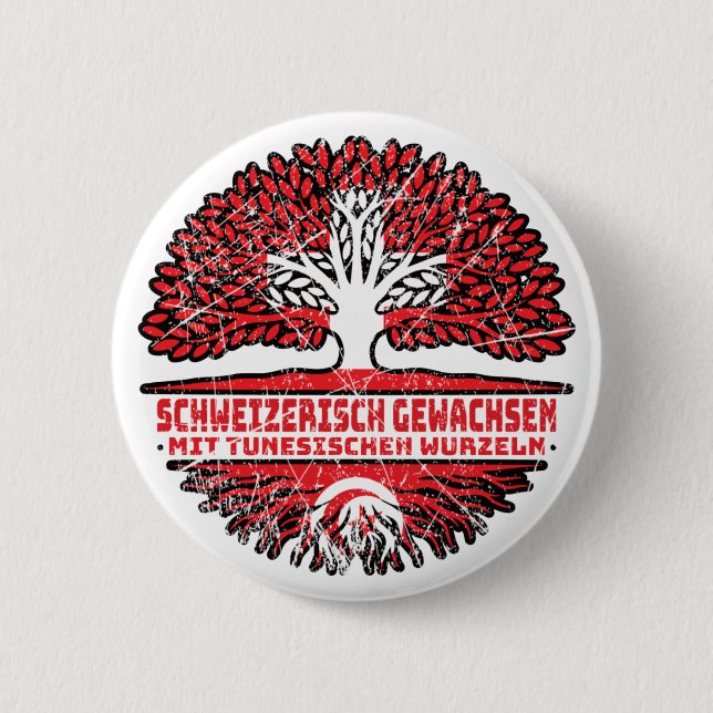 Tunesien Tunesisch Schweizer Schweiz Baum Wurzel Button (Vorderseite)