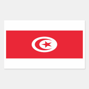 Tunesien/tunesische Flagge Rechteckiger Aufkleber