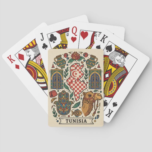 Tunesien Tunis Reise Spielkarten (Rückseite)