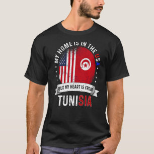 Tunesier Amerikaner Patriot Heart aus Tunesien Fl T-Shirt