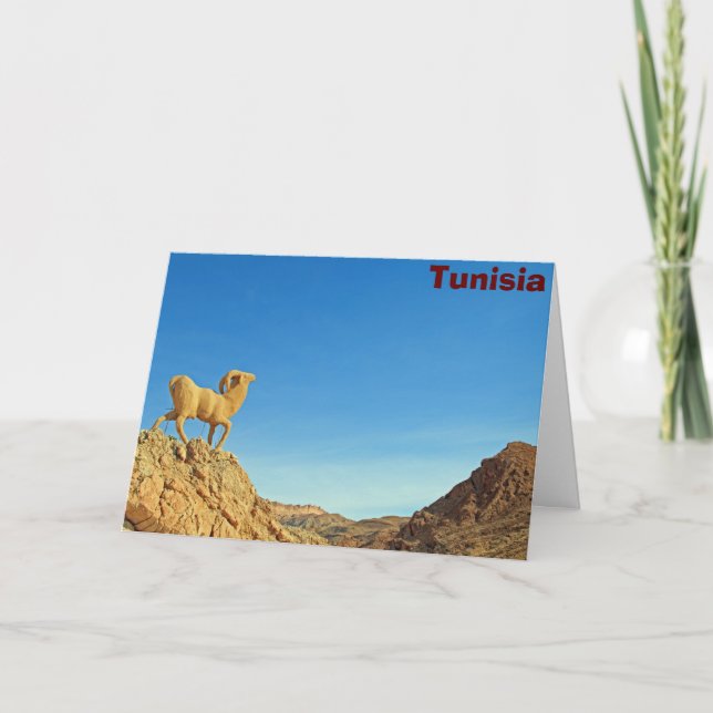 Tunesier Ziegenstatue Karte (Vorderseite)
