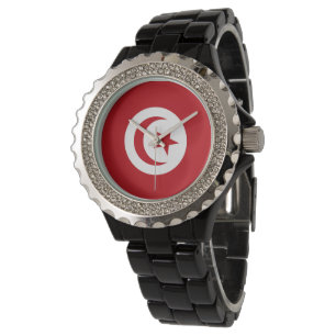 Tunesische Flagge Armbanduhr