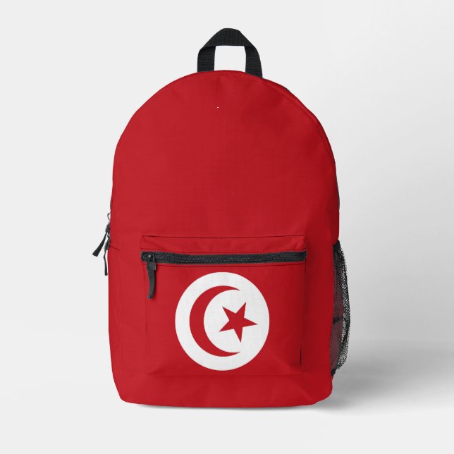 Tunesische Flagge Bedruckter Rucksack (Vorderseite)