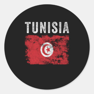 Tunesische Flagge erschüttert - tunesische Flagge Runder Aufkleber