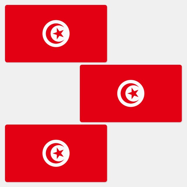 Tunesische Flagge Etiketten (Gruppe)