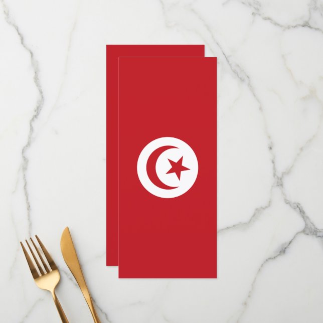 Tunesische Flagge Menükarte (Vorderseite/Rückseite Beispiel)