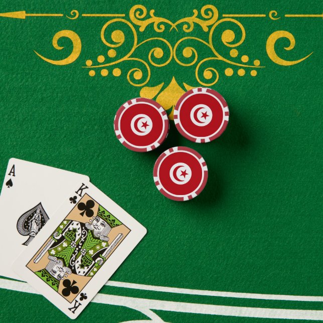 Tunesische Flagge Pokerchips (Pokertisch (Stapel))