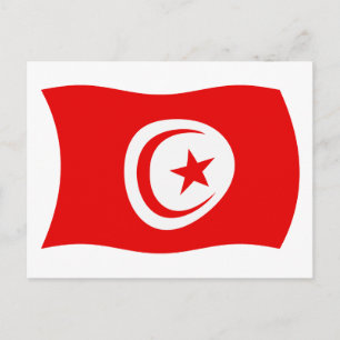 Tunesische Flagge Postkarte