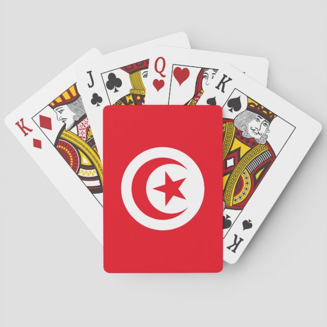 Tunesische Flagge Spielkarten (Rückseite)