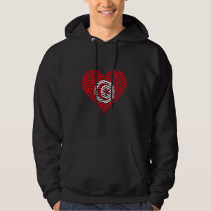 Tunesische Flagge Tunesischer Stolz Tunesien Herz Hoodie