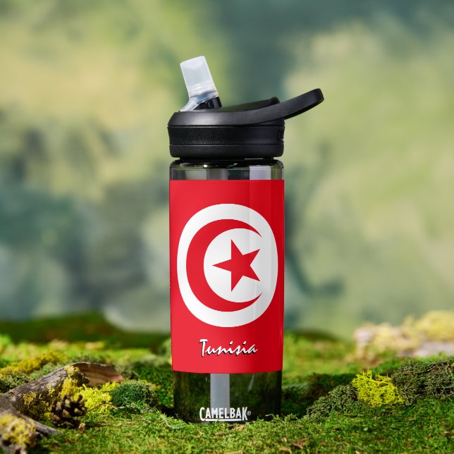 Tunesische Flasche, patriotische tunesische Flagge Trinkflasche (Außenbereich)
