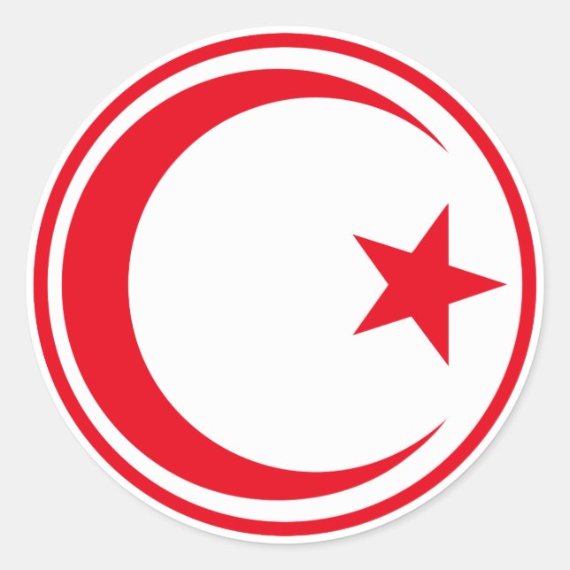 Tunesische Nationalflagge Runde Symbol Armee Nat Runder Aufkleber (Vorderseite)