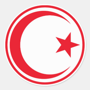 Tunesische Nationalflagge Runde Symbol Armee Nat Runder Aufkleber