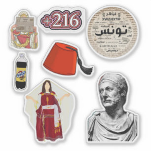 Tunesisches Erbe Collage Sticker Pack