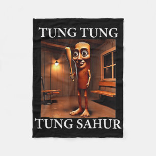 Tung Tung Tung Sahur Italienisch Brainrot Meme Fun Fleecedecke