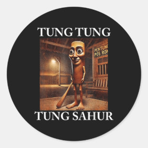 Tung Tung Tung Sahur Italienisch Brainrot Meme Fun Runder Aufkleber