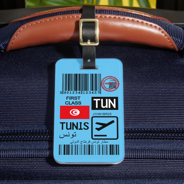 Tunis airport travel tag gepäckanhänger (Vorderseite Insitu 2)