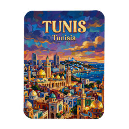 Tunis Skyline Tunesien Magnet