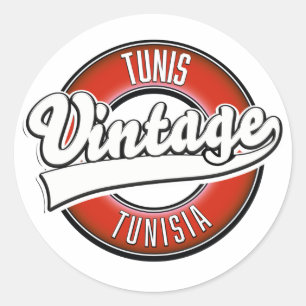 Tunis Tunesien vintage Logo Runder Aufkleber