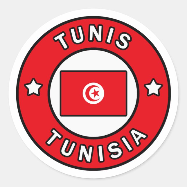 Tunis Tunis Runder Aufkleber (Vorderseite)