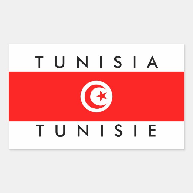 Tunisia-Ländername-Symbol Rechteckiger Aufkleber (Vorderseite)