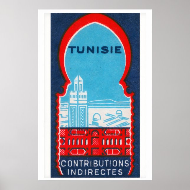 Tunisia - Matchbox Print - Sweden Wall Art Poster (Vorne)